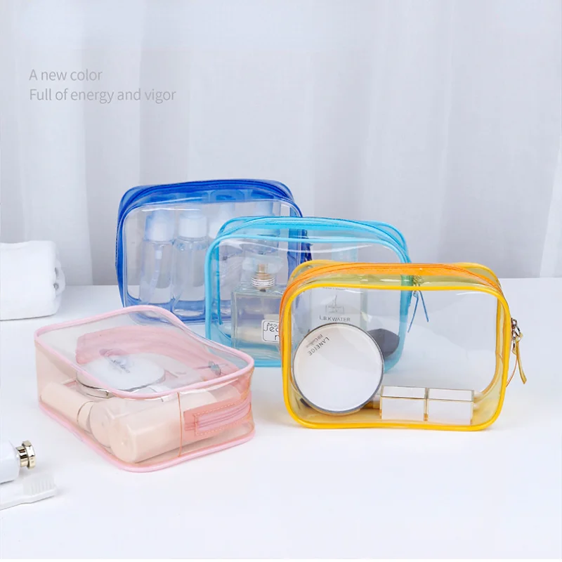 PVC Waterproof Large Capacity Portable Wash Bag Transparent Beach Seaside Swimming Pouch Cosmetic Storage Makeup Organizer