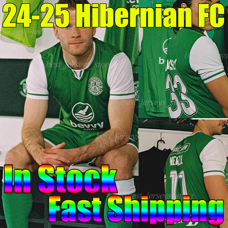 In Stock 24/25 Hibernian FC BOYLE Soccer Jerseys KUKHAREVYCH HOILETT BOWLE GAYLE MOLOTNIKOV NEWELL MORIAH-WELSH LEVITT MILLER men kids kit socks sets football shirts