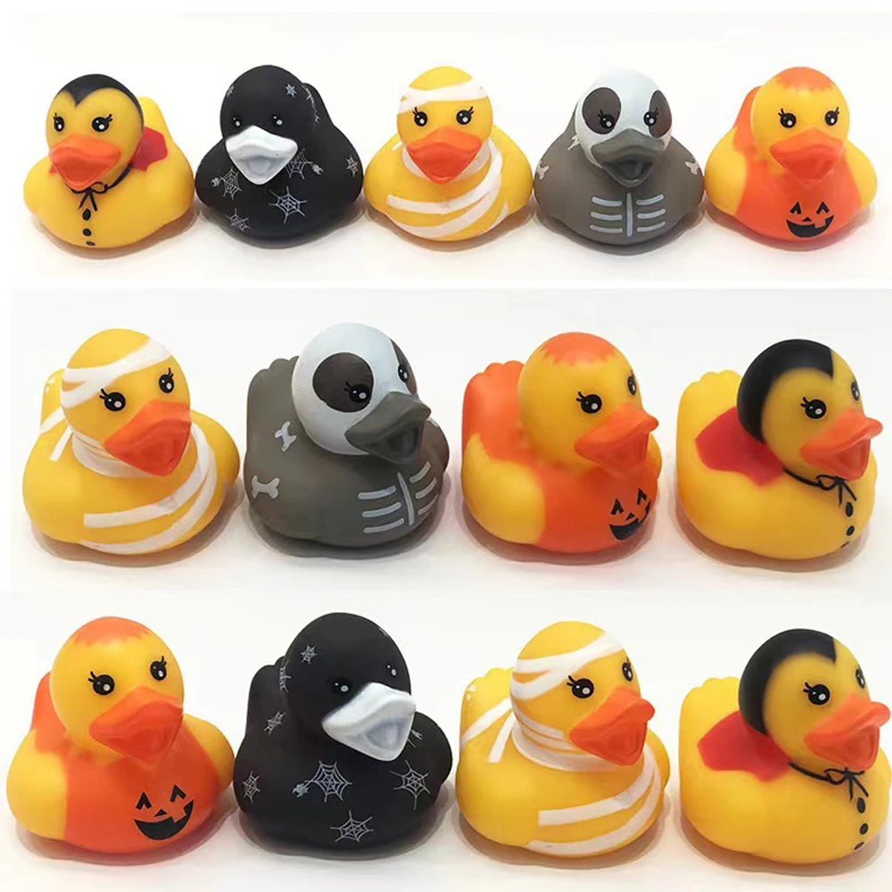 Montessori Toys 6~20PCS New and Cute Children's Birthday Gifts Baby Bath Items Halloween Rubber Duck Pools Water Fun Hobbies
