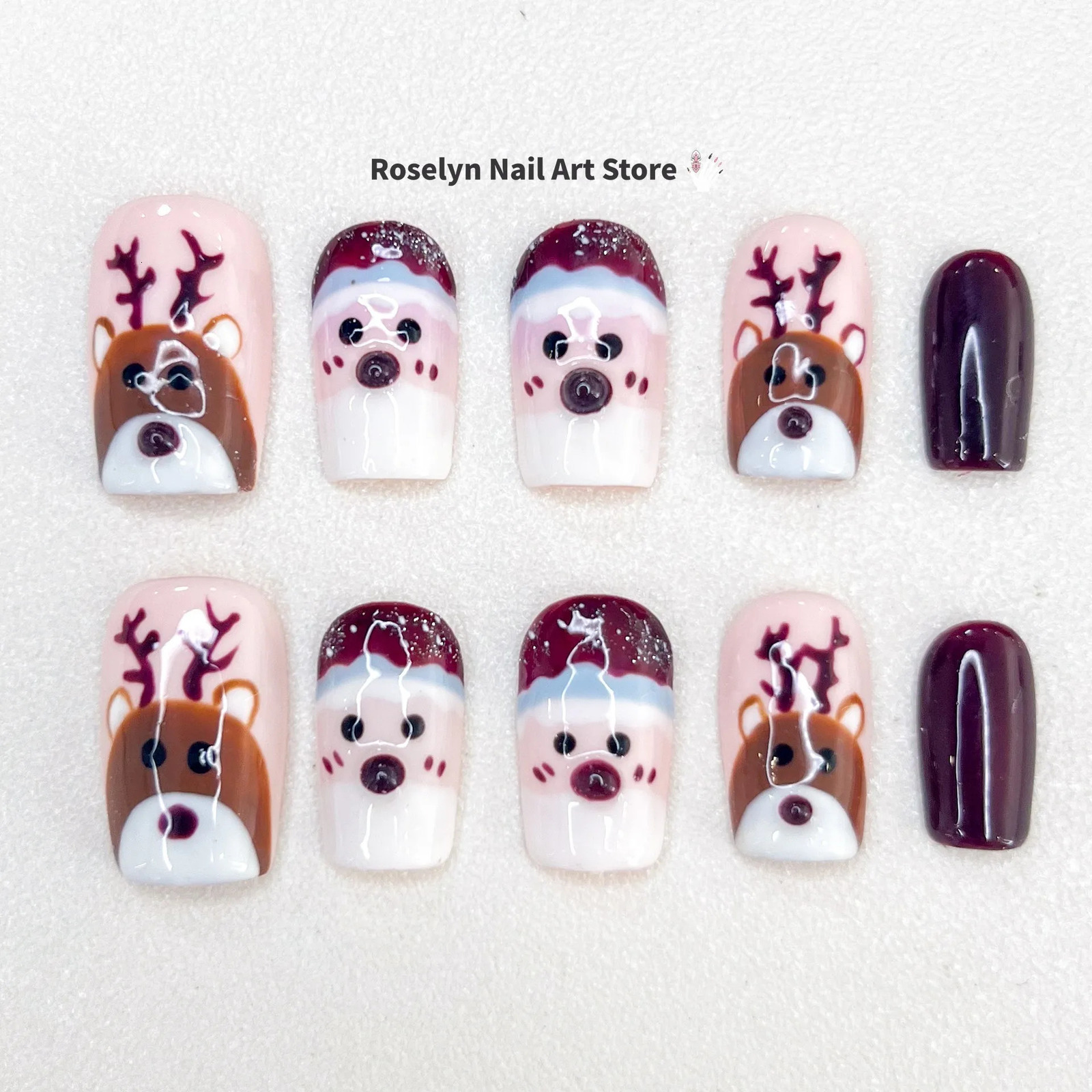3D handmade fake nail relief refers to Christmas products with fake nails including toolkits 241031