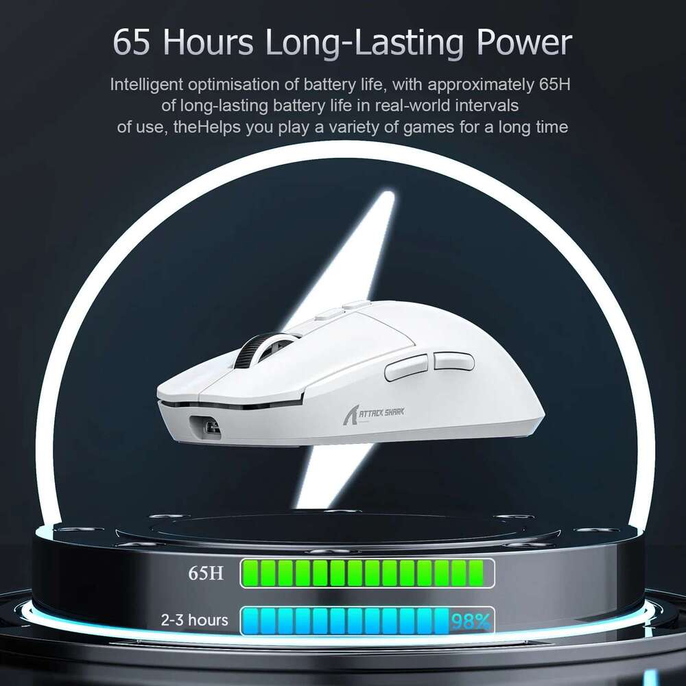 Attack Shark X6 Bluetooth Mouse,PixArt PAW3395,Tri-Mode Connection,RGB Touch Magnetic Charging Base,ro Gaming Mouse