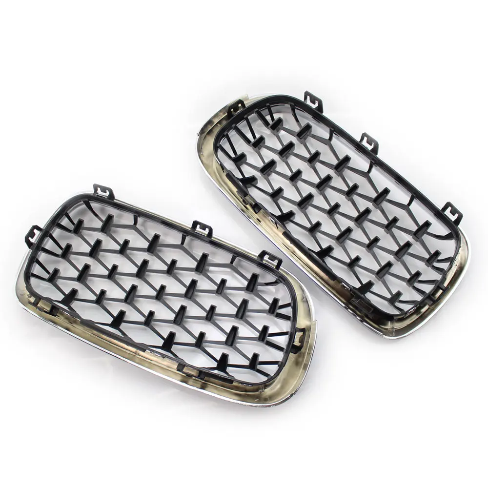 New F15 X5 Grille Front Replacement Kidney Grill Dia Meteor Style Chrome Black For X6 F16 2014-2018