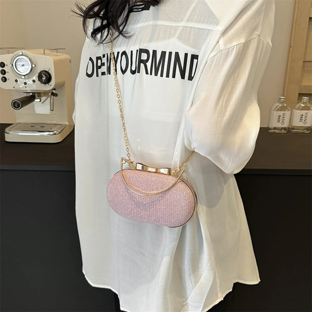 Womens Evening Bag Party Banquet Flash Bag Womens Wedding Clutch Handbag Shoulder Bag Chain Bolsas 241031