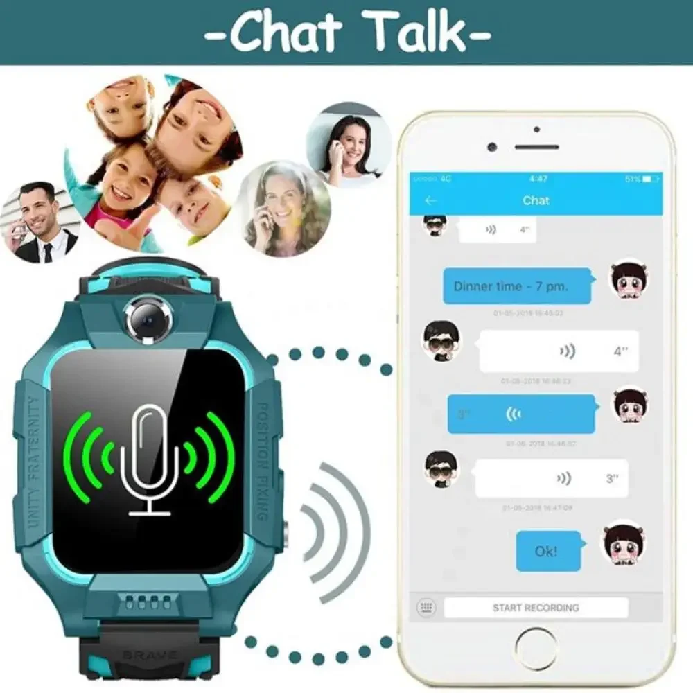 Kids Smart Watch Z6f Sos Phone Watch Ip67 Waterproof Remote Photo Voice Chat Smartwatch Compatible For Ios Android Child Gifts