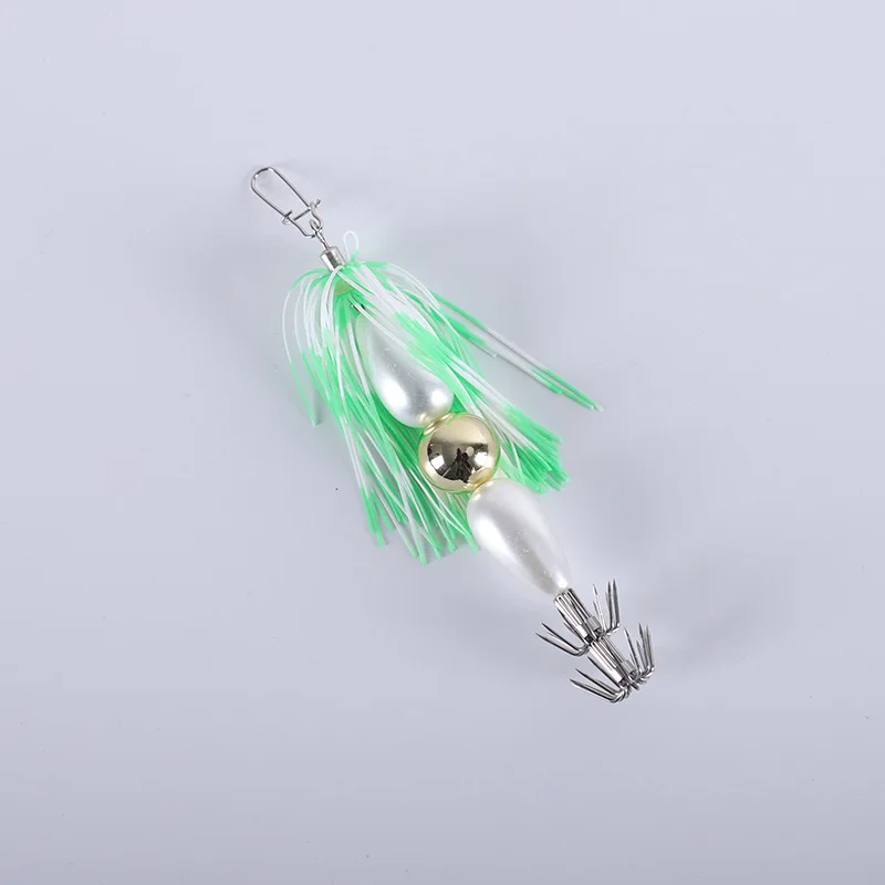 Fishhook Wooden Shrimp Squid Needle Octopus Squid Octopus Bait Sea Boat Fishing Road Runner Bait Silicone Wire Wooden Shrimp