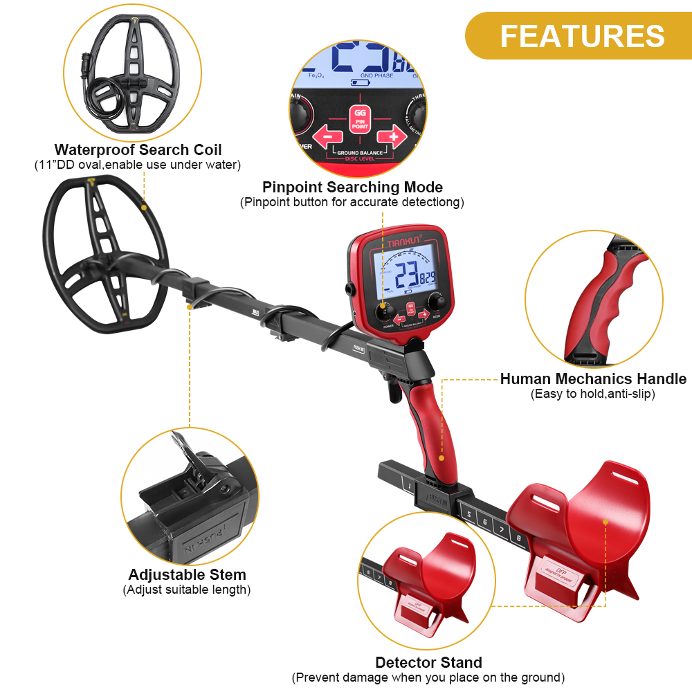 Metal Detector Accessories Components TX850L ( Rod,Control Unit and Coil) Explorer Searcher Brazilian National Special