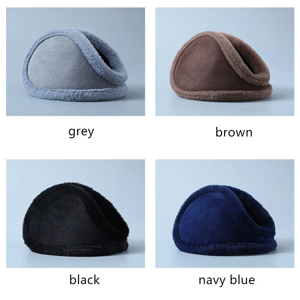 Mens Ear Muffs Winter Ear Warmers Fleece Unisex Thicken Plush Earmuffs Behind Band Head
