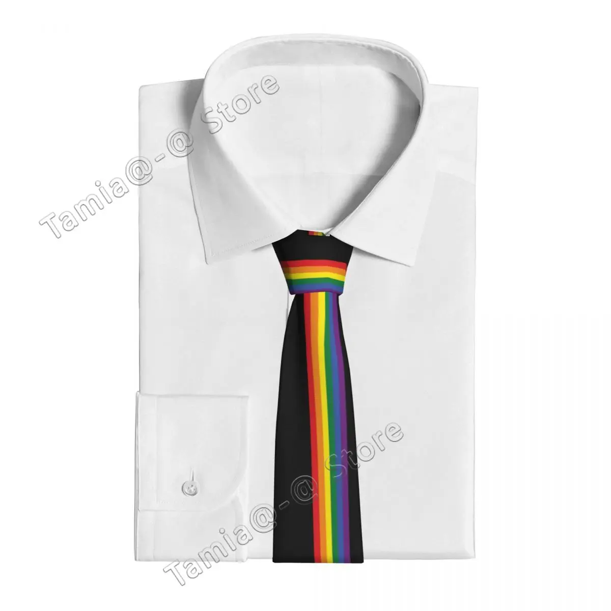 Rainbow Pride LGBT Necktie Men Women Slim Polyester 8 cm Wide Lgbtq Lesbian Queer Neck Tie Suits Accessories Cravat Wedding Gift