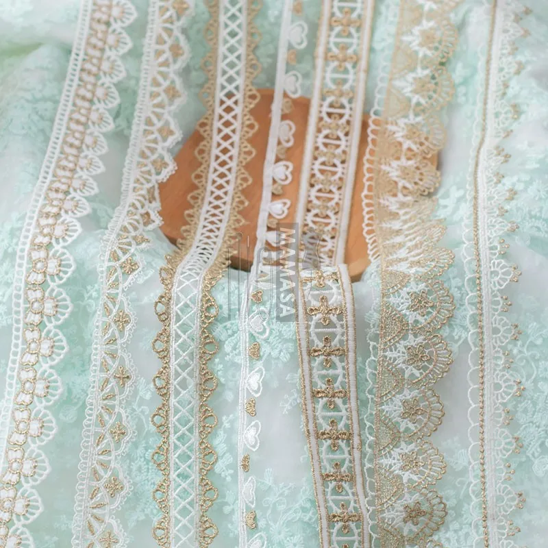 1 Yard Gold Lace Trim Braid Lace DIY Garment Accessories Embroidery Fabric Lace Trims