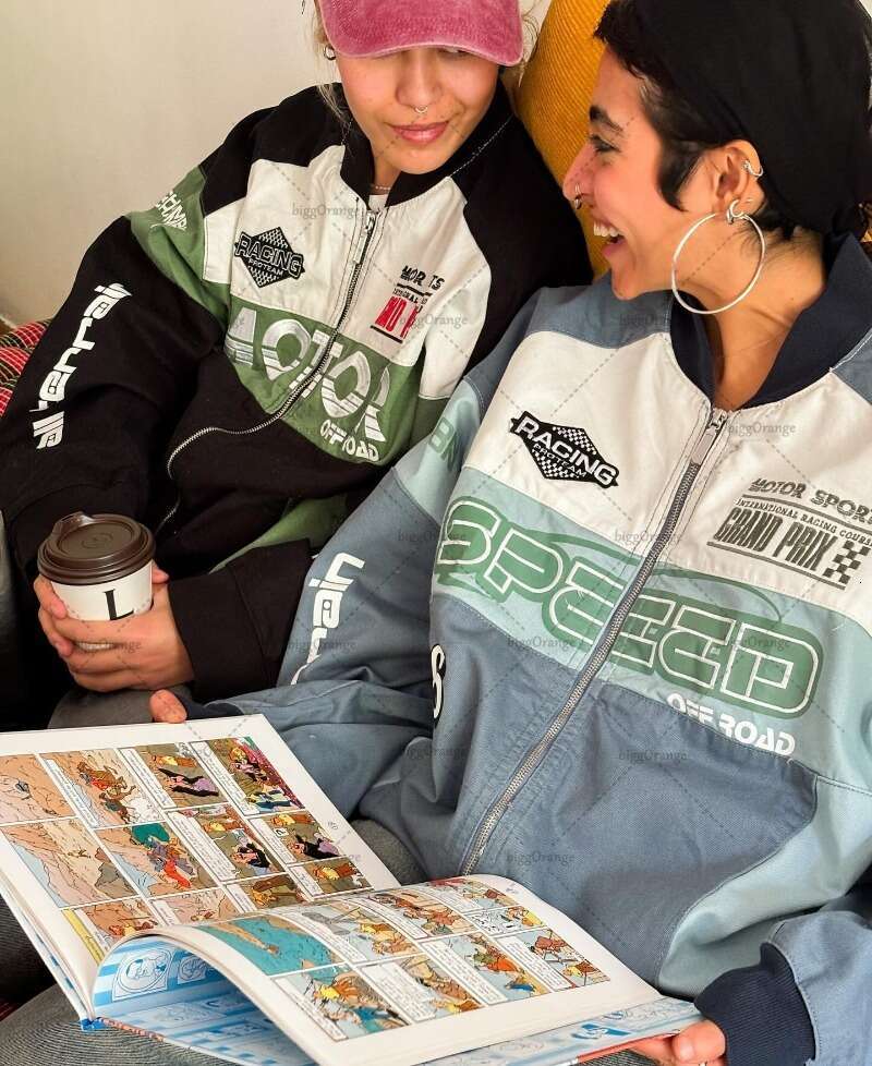 Loose Oversized Baseball Uniform Women European And American Street Haruku Casual Fashion Trend Pattern Zipper Jacket
