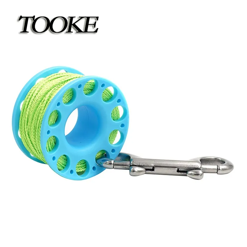 Diving Spool Finger Reel 30m with Bolt Snap Hook SMB Safe Equipment BCD Accessories Cave Wreck Guide Line Reel