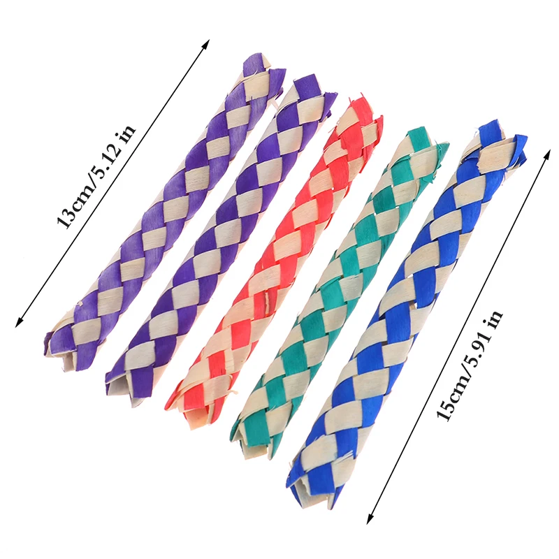 5pcs Creativity Funny DIY Finger Traps Classic Natural Chinese Bamboo Fingers Trap Replacement Tube Toys For Children