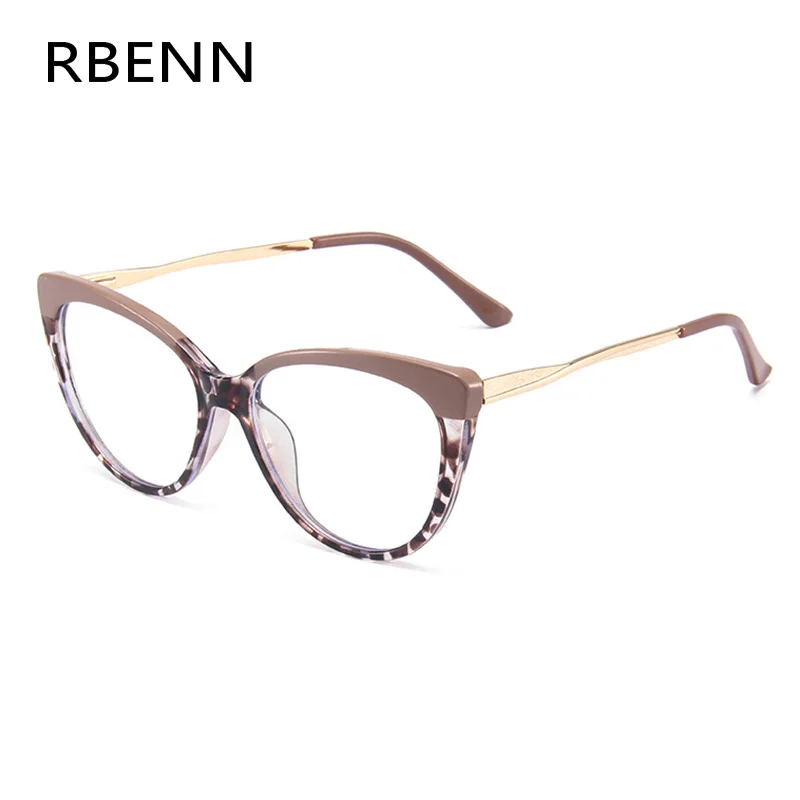 RBENN TR90 Anti Blue Light Blocking Cat Eye Glasses Frame Women Luxury Designer Retro Eyeglasses for Ladies Optical Frame UV400