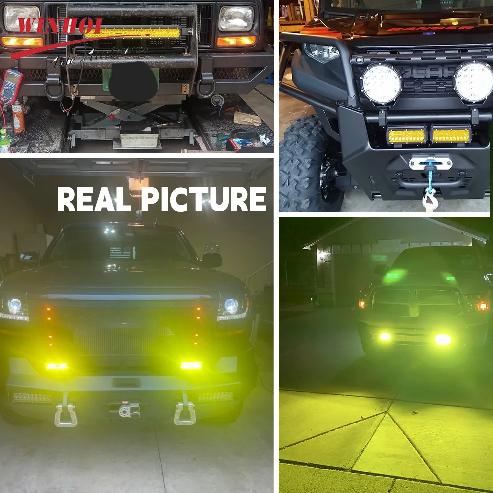 Amber LED Light Bar 4-28 Inch LED Spotlights LED Work Light Combo Beam Auto Headlights for Car Tractor OffRoad 4x4 Truck SUV ATV
