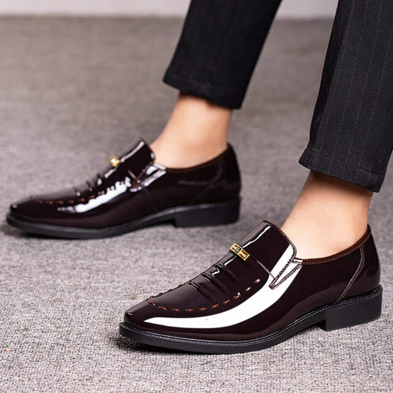PU leather mens shoes slip in Oxford suitable for mens wedding parties office work shoes enlarged size classic business casual fashion shoes 241031