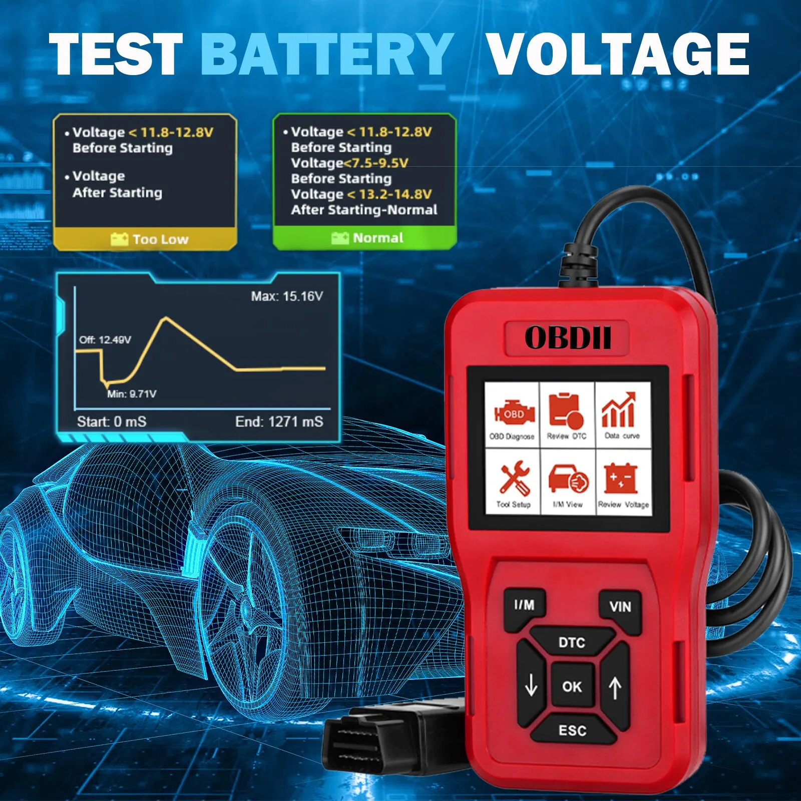 Car Fault Diagnosis Scanner OBD Diagnostic Instrument Car 8Languages Code Reading Card Detector Diagnostic Tool