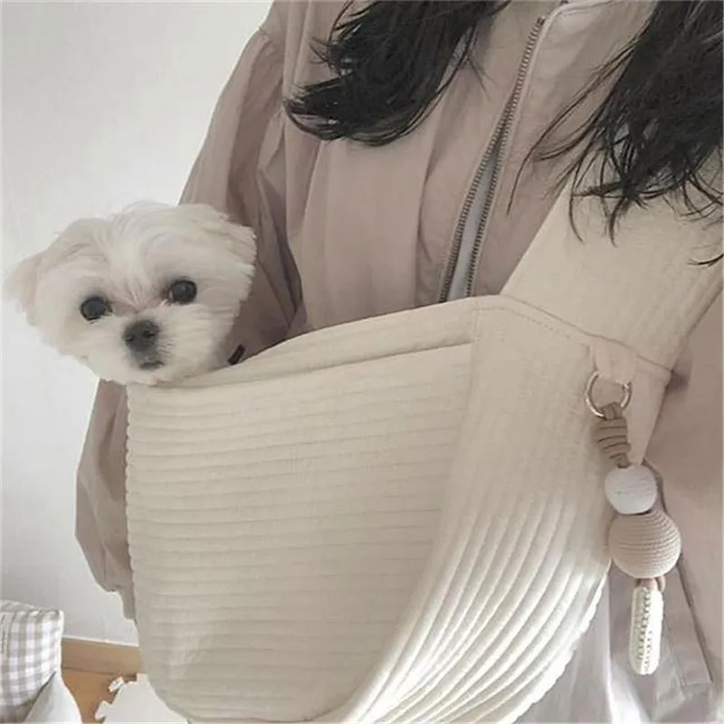 Handmade Pet Dog Puppy Kitten Carrier Outdoor Travel Handbag Canvas Single Shoulder Cat Bag Sling Comfort Tote Bag Breathable