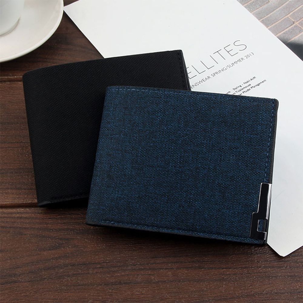 Men's Multifunctional Canvas Wallet Leisure Travel Lightweight Portable Short Style All Match Male Credit Card Holder Coin Purse