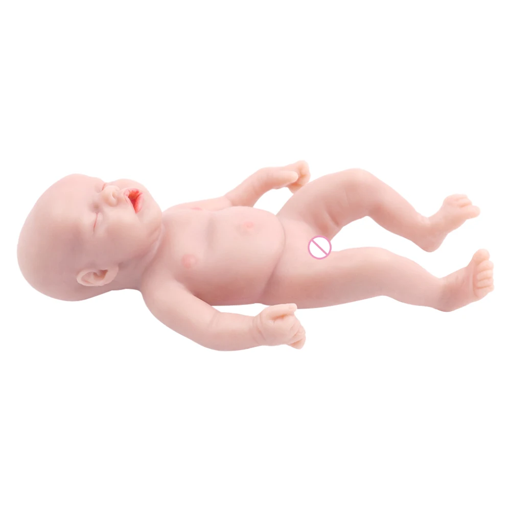 IVITA WG1575 6.29inch 117g 100% Silicone Reborn Baby Doll Closed Eyes Unpainted Unfinished Realistic Children Toys Xmas Dolls