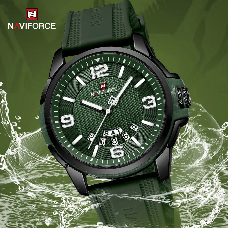 NAVIFORCE New Men's Quartz Watches Silicone Band Waterproof Luminous Hour Sports Luxury Men's Wristwatch Relogio Masculino 2023