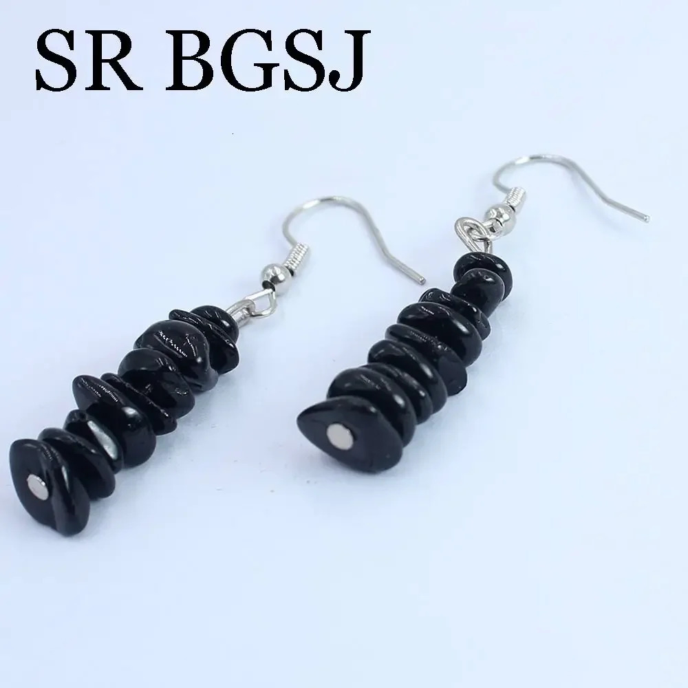 6-8mm Black Tourmaline Black Tourmaline Natural Gemstone Womens Necklace Bracelet Earrings Jewelry Set 17.5 7-8 241031