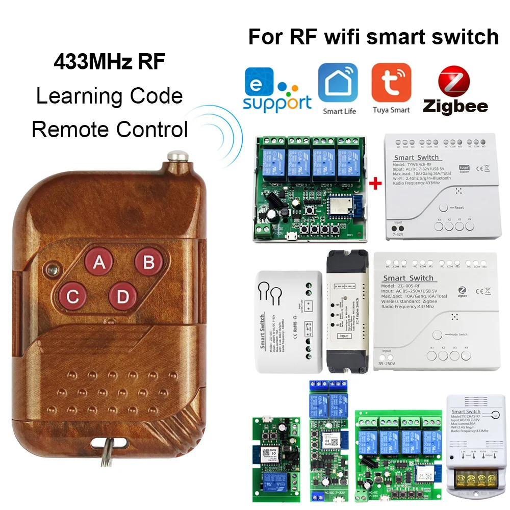 433MHz Remote Control 1527 Learning Code Transmitter Only Work With My Shop's RF Module Wifi eWeLink Tuya Zigbee Smart Switch