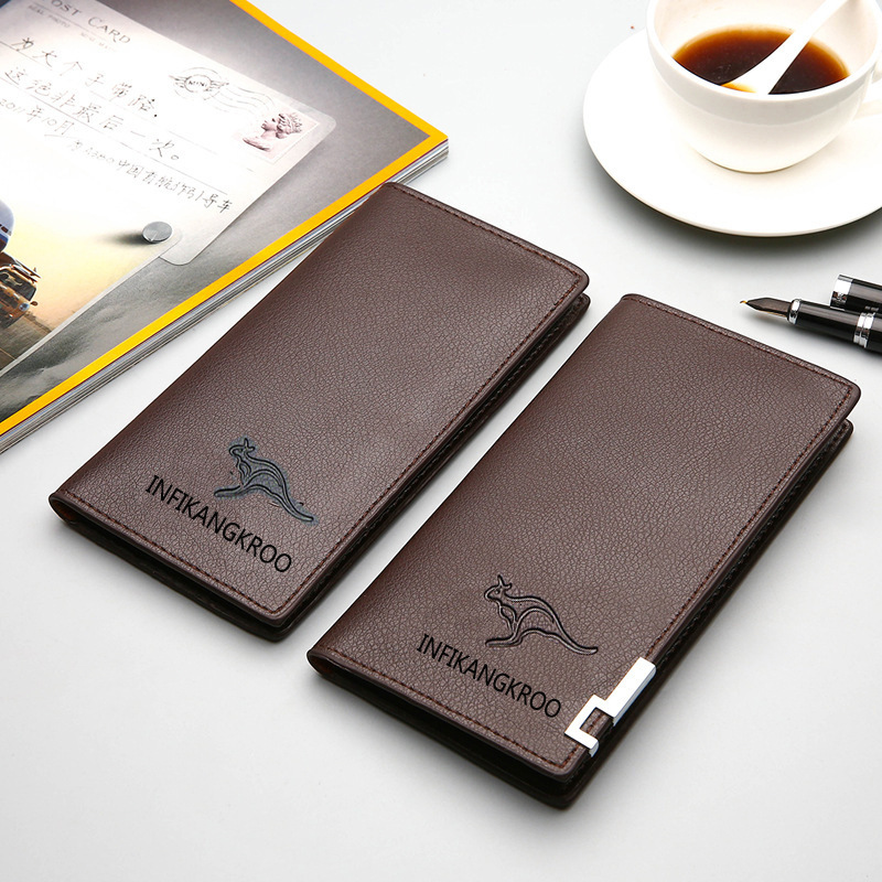 Yingfei Kangaroo Straight Long with Imprintable Handheld Men's Wallet