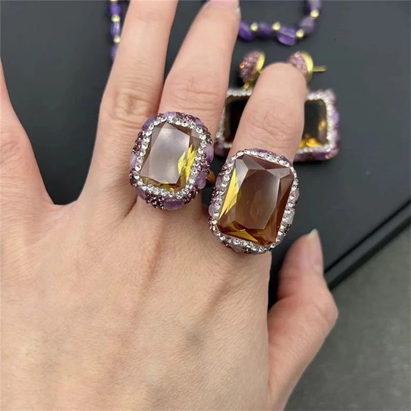 Large Zultanite freshwater pearl jewelry Sudanese diaspora stone color change womens tourmaline quartz necklace earrings jewelry 241031