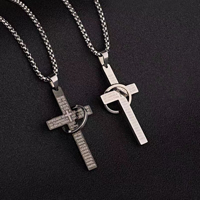Simple Geometric Cross Pendant Necklace For Women Metal Jewelry Silver Color Chain Choker Men Party Gift Accessories