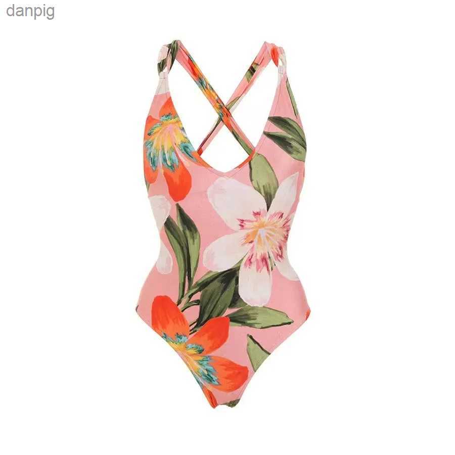 Women's Swimwear Print One-piece Swimsuit Women Lace-up One-piece Swimwear Beachwear Bikini Skirt Bandage Swimwear Brazilian Biquini Bathing Suit