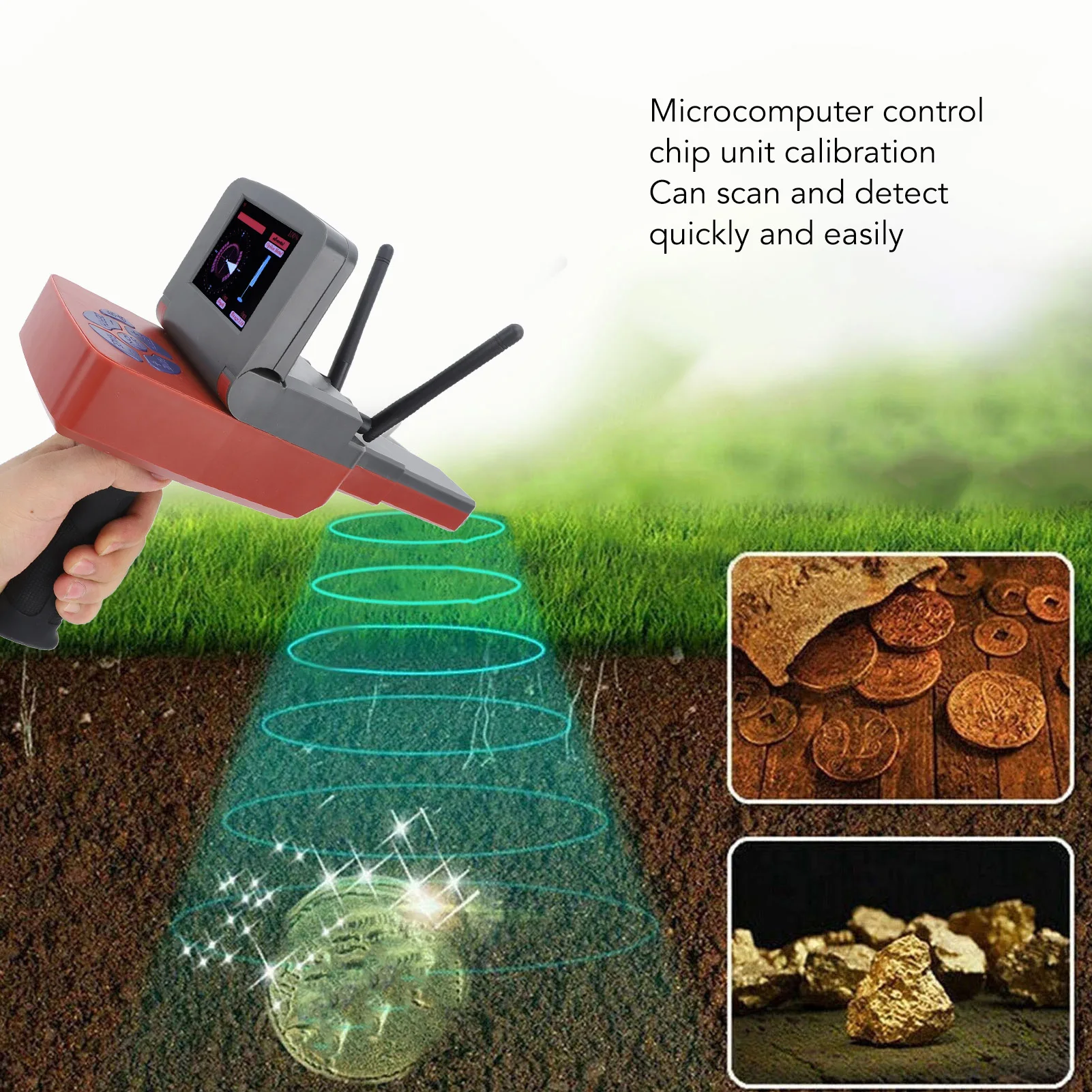 Metal Detector 1500m Range 30m Depth with Display Treasure Metal Scanner for Gold Silver Copper 1500 Meter Range Metal Detector