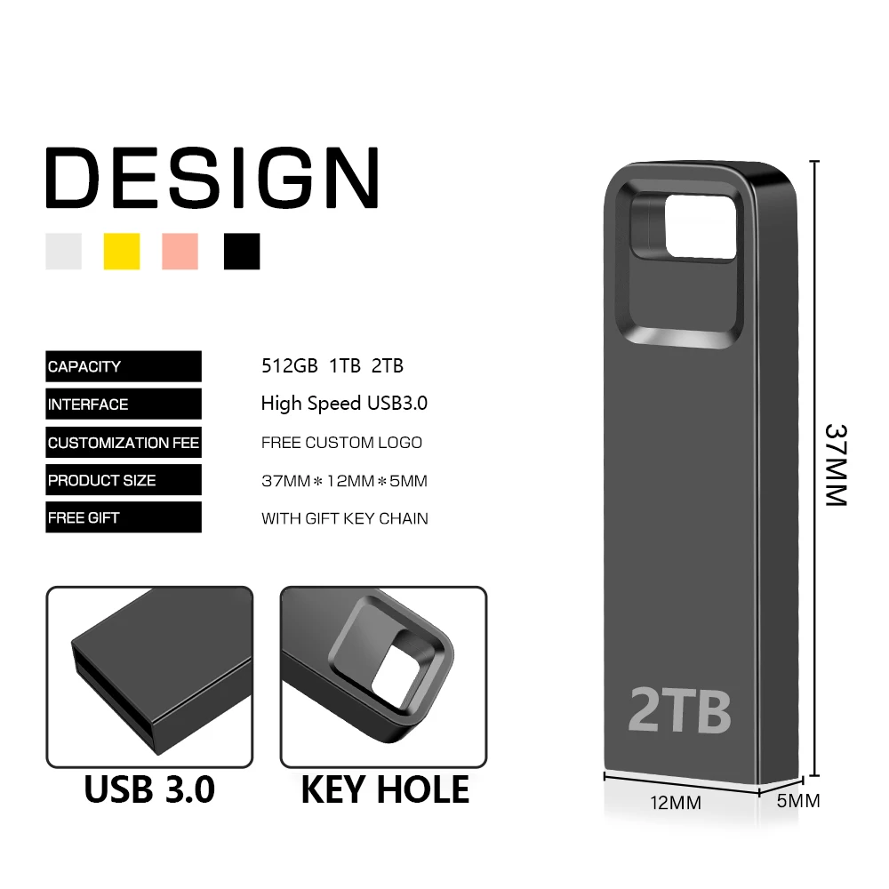 High Speed USB 3.0 2TB Black Pen Drive 1TB Memoria USB Flash Drive 512G Pendrive TYPE-C Cle USB Stick Portable SSD Free Shipping