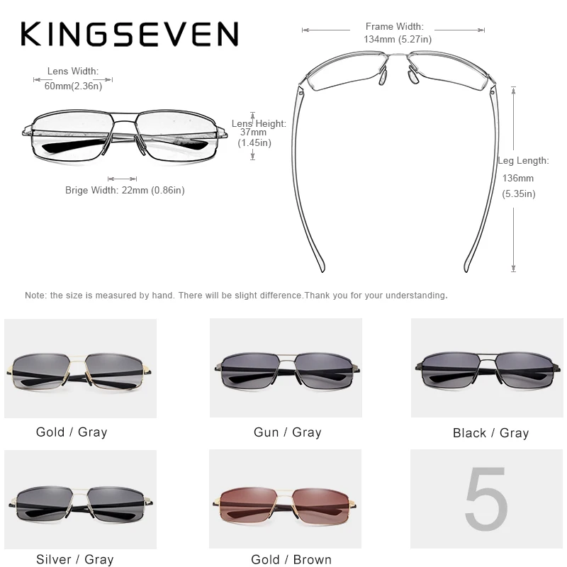 KINGSEVEN Brand Design Sunglasses Men Driving Square Frame Sun Glasses Male Classic Unisex Goggles Eyewear Gafas