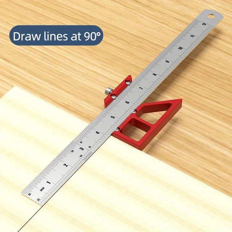 Woodworking Scribe Center Finder Line Drawing Ruler new - 45/90 Degree 2025 Angle Scribing Marking Gauge - Carpentry Multifunctional Tool