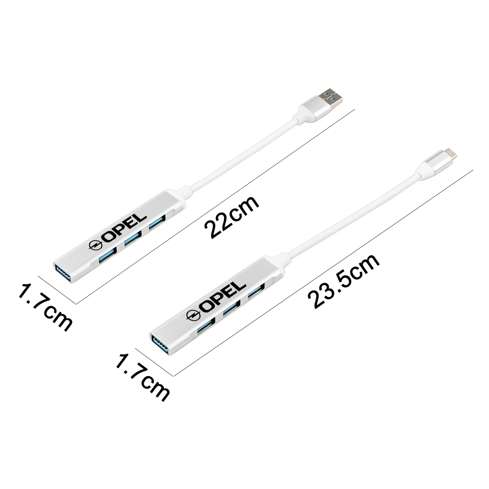 4 In 1 Car USB HUB Charger Power Cable Type C Car Accessories For Opel Astra H J G K Insignia Corsa C D Vectra C B Meriva a
