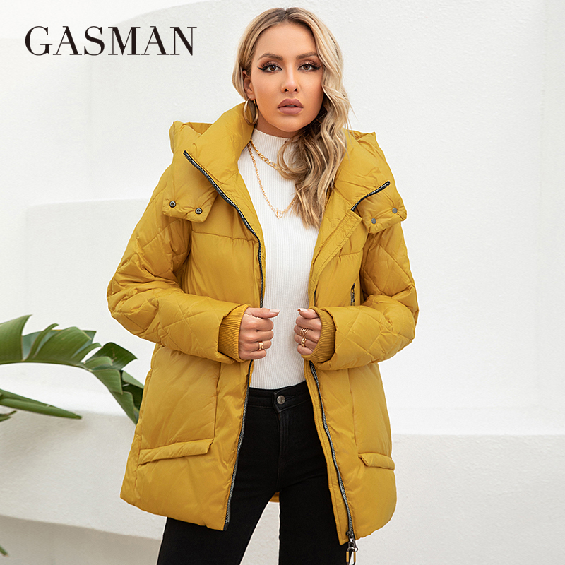 GASMAN 2023 Women's Winter New Warm Solid Down Parka Coat Women Fashion Collection Outwear Female Elegant Jacket 81505