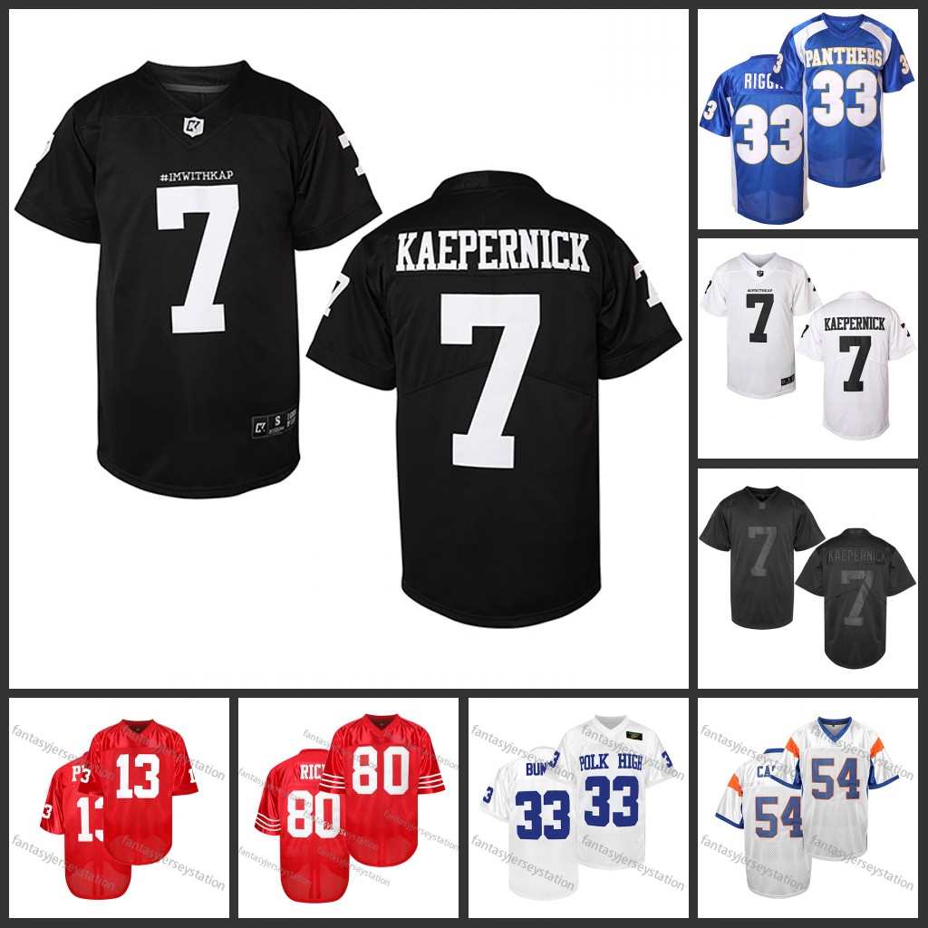 Comfy Letter and Number 7 Embroidery KAEPERNICK Short Sleeve V-Neck Football Jersey - Men's Training and Competition Jersey