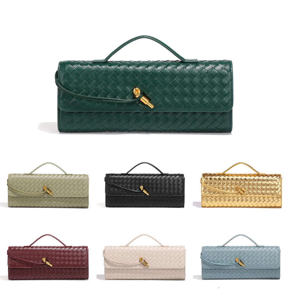 2024 Top Designer Tote bag handbag Cross border Fashion Spring/Suer New Weaving Soft Leather Dinner Medieval French Stick Organ Bag Horizontal