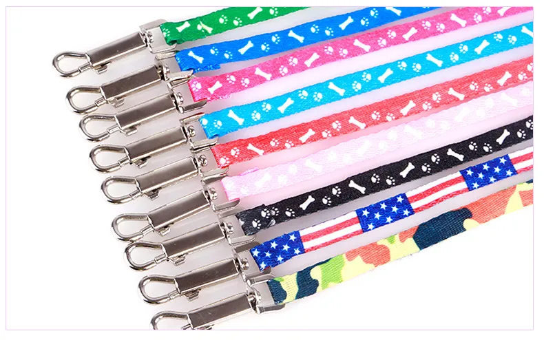 1.0 * 120cm Dog Strap Leashes Nylon Printed Adjustable Pet Collar Dog Cat Animal Accessories Pet Necklace Rope Dog Supplies