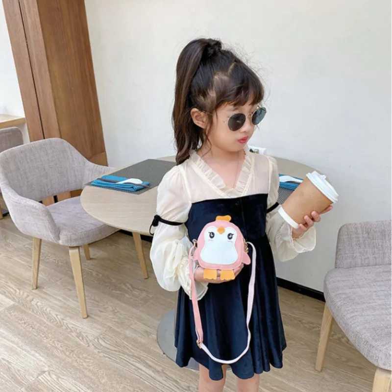 Animal Penguin Shape Shoulder Bag Kids Girls Crossbody Bag Cute Clutch Leather Small Handbag Bags Small Messenger Bag LX241104