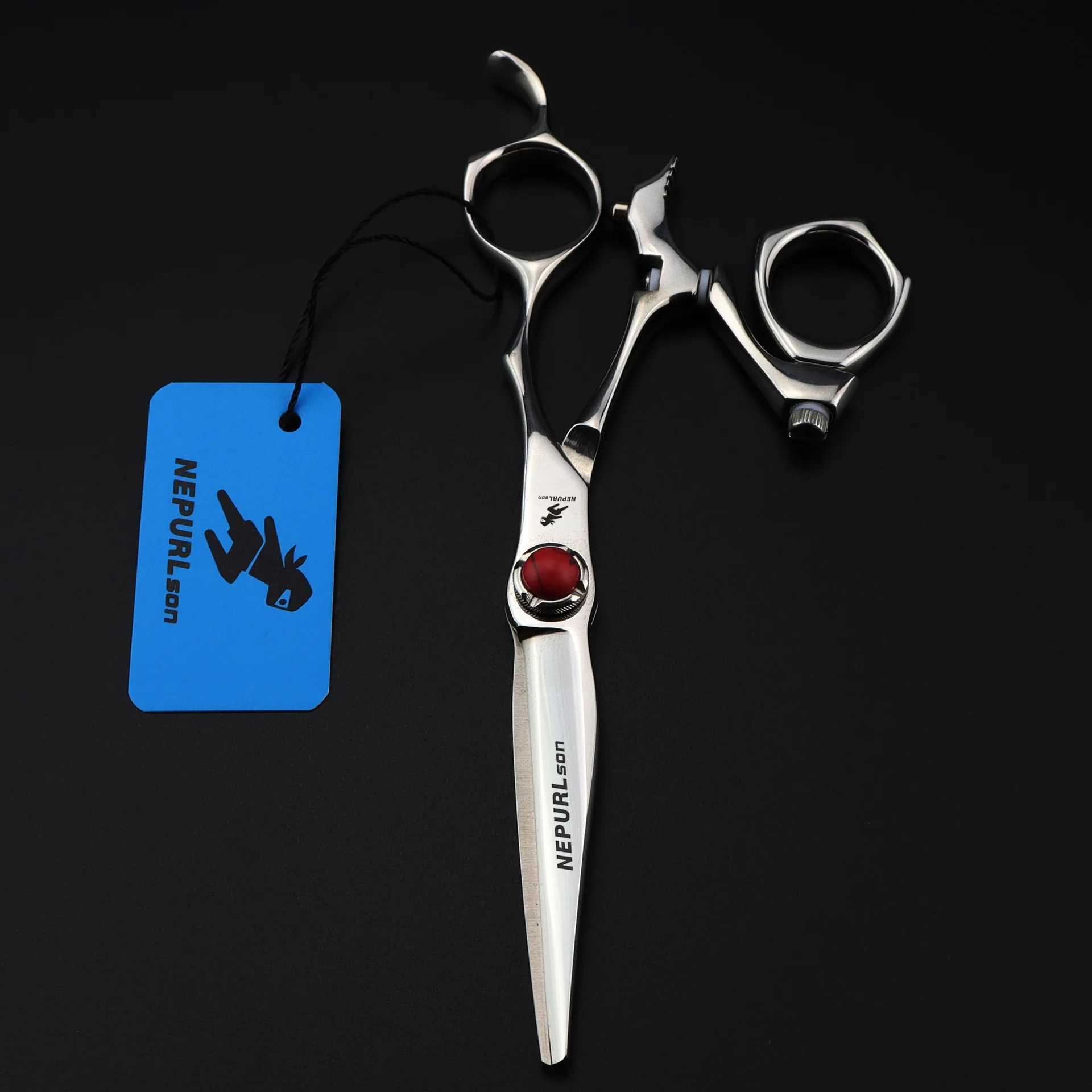 Rotary Rotating handle Professional Hair Salon Scissors Barber Haircut Hairdressing Scissors Barber Straight Cut Japanese SteelXJ241104