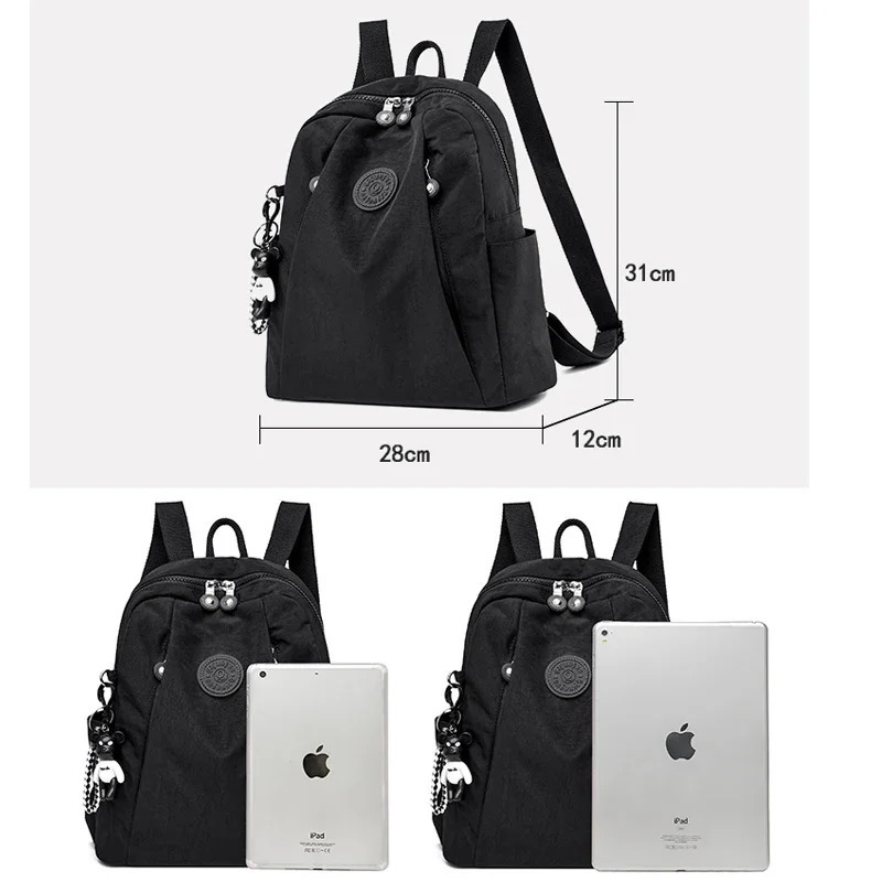 2024 Waterproof Nylon Cloth Women Backpack Fashion School Bags for Teenage Girls High Quality Shoulder Bag Travel Back Pack 241029
