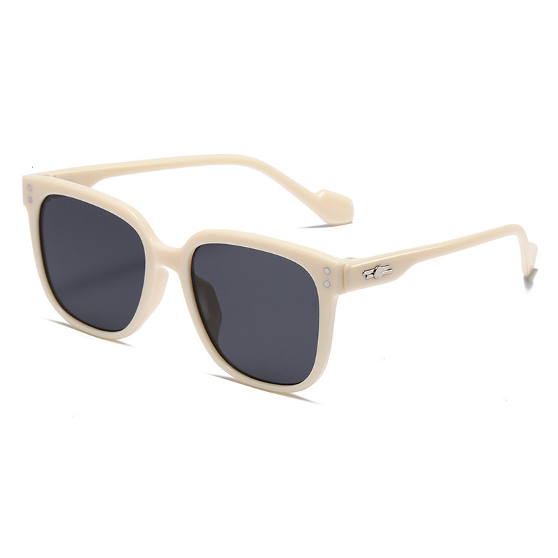 Women New High End Large Face Slimming Sunglasses UV Resistant White Frame Sun Protection For Men F10.19-2.22 d5f86