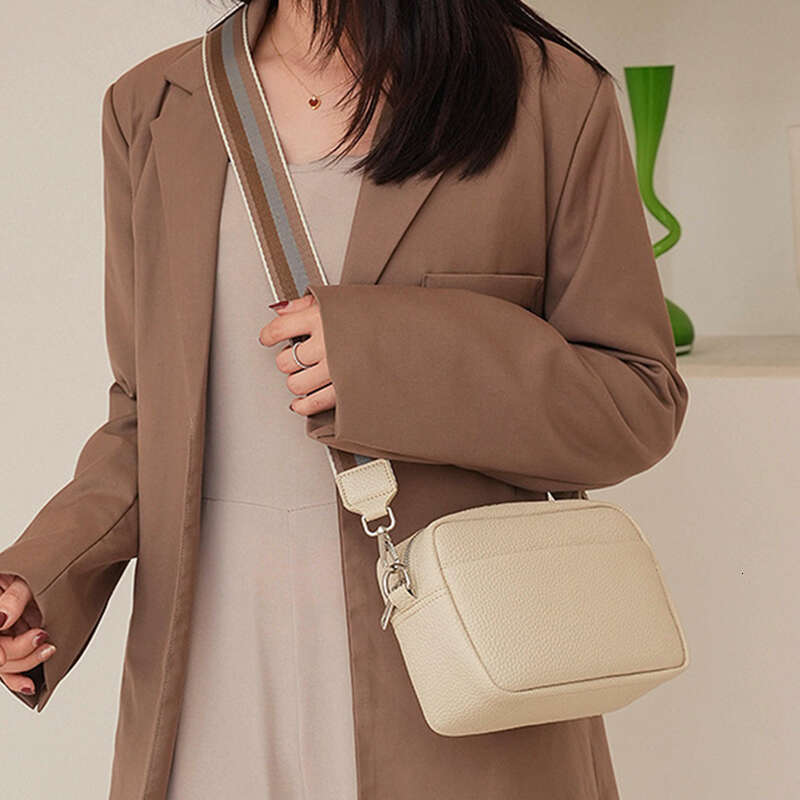 Designer Bag New Solid Color Multi-Layer Women Sling Crossbody Bag Vinatge PU Leather Wide Strap Shoulder Bag purse luxury bag