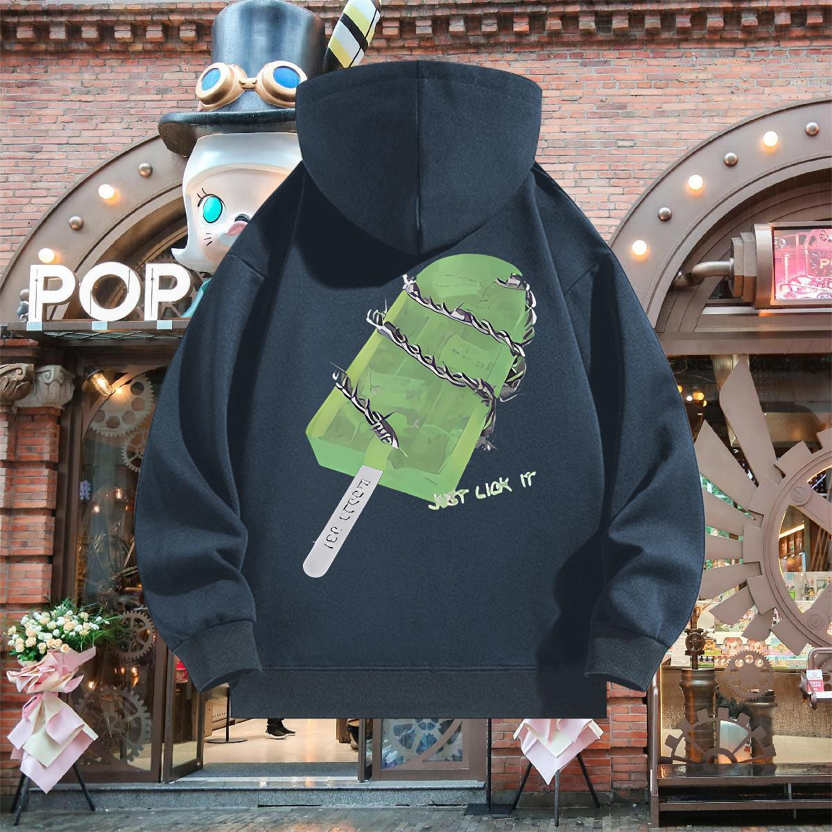 Designer Fashion Mens Hoodie Sweatshirt Drawstring Long Sleeve Loose Fit Men's Hooded Sweatshirt Cartoon Printing S-3XL Pullover Hoodie Outdoor V