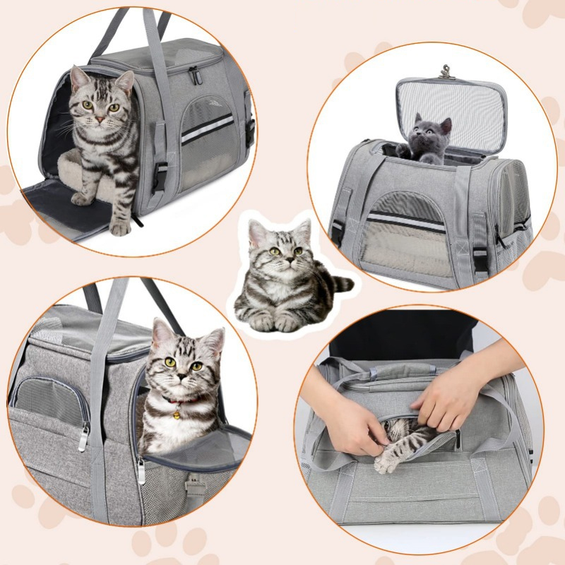 Cat Soft Edge Portable Dog Mesh Breathable Folding Cat Designer Handbag Travel Pet Transport Bag