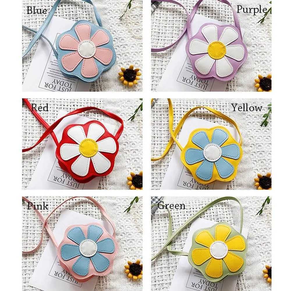 Cute Flower Girls Coin Purse Shoulder Bags Kids Mini Packet Crossbody Handbags Casual Bag Childrens Messenger Bag LX241104