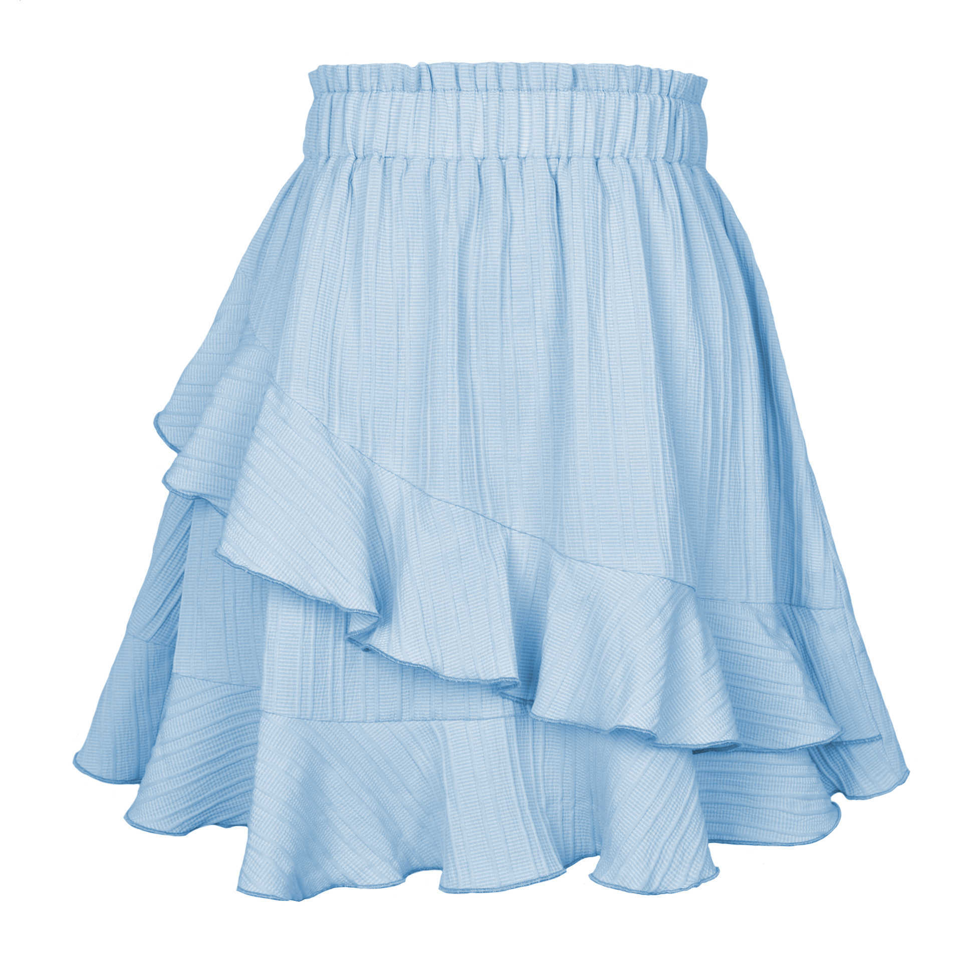 Women Short Bohemian Skirt Summer Ruffle Skirt WoMens High Waist Chiffon Skirts Irregular Solid Casual Skirt 241023