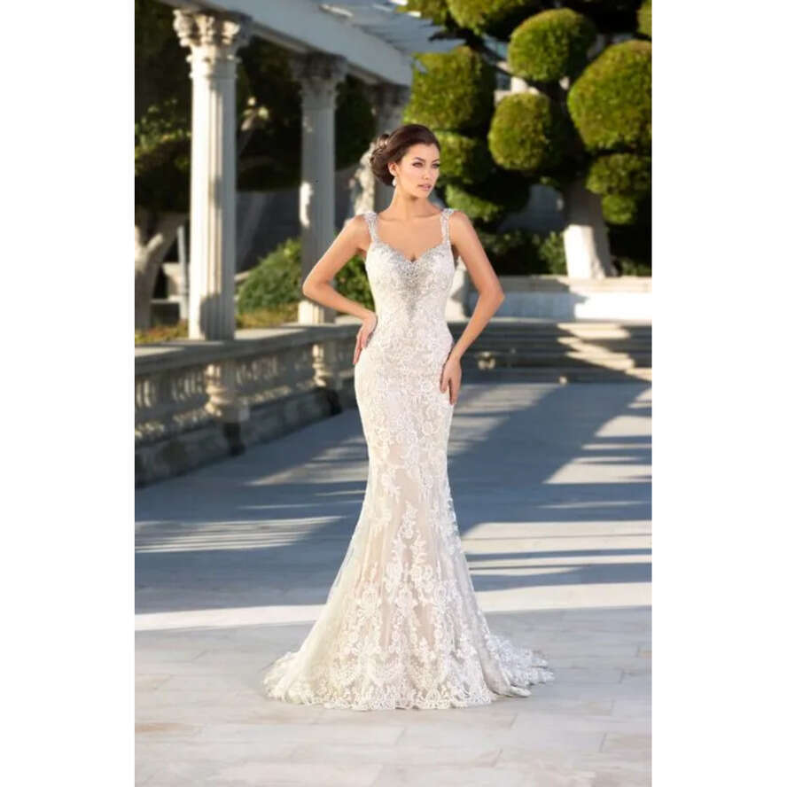 Vintage Wedding Dresses Mermaid Lace Appliques Sweetheart Bridal Gowns Backless Sexy Beaded Gothic Trumpet Dress For Brides