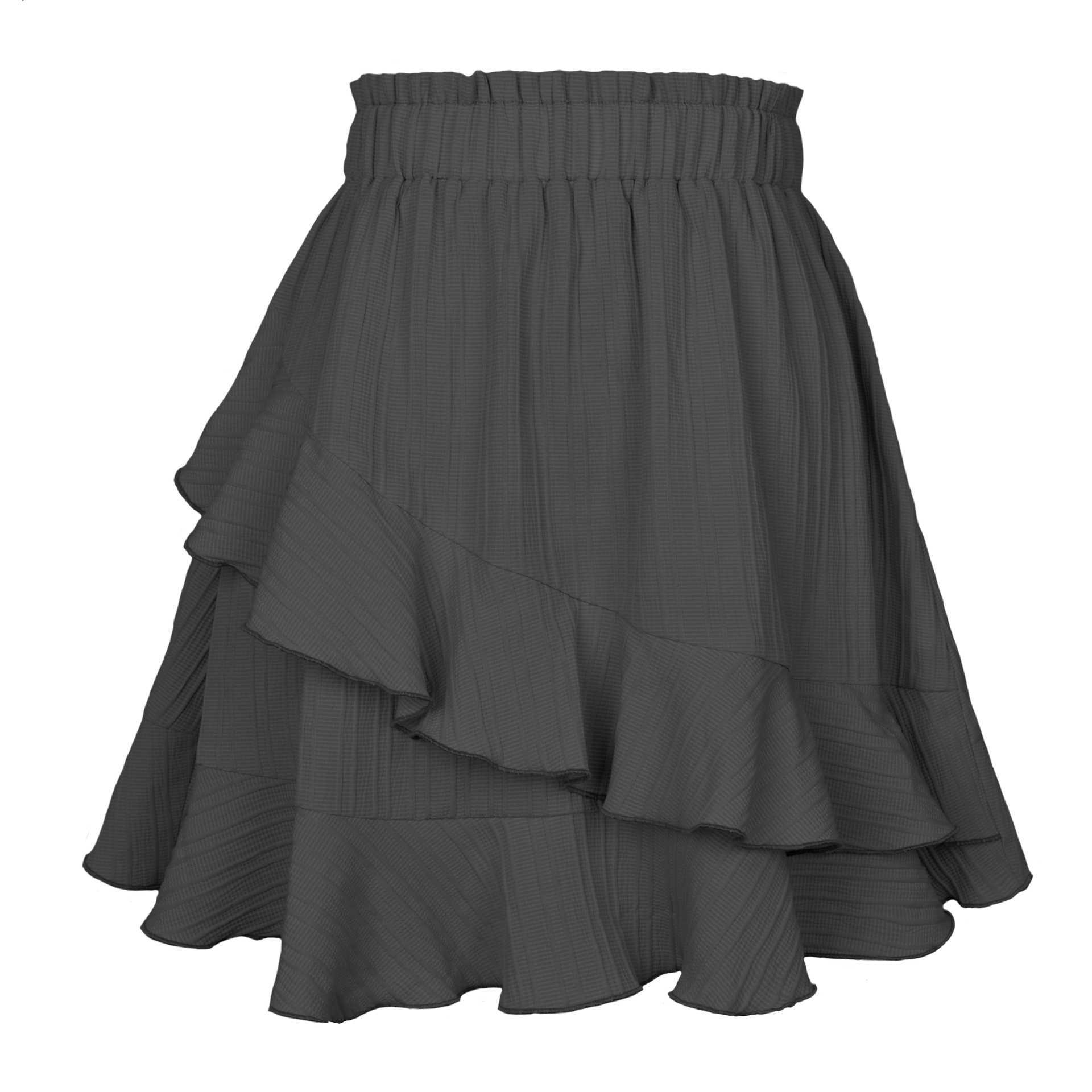 Women Short Bohemian Skirt Summer Ruffle Skirt WoMens High Waist Chiffon Skirts Irregular Solid Casual Skirt 241023